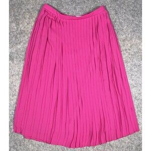 J.Crew Accordion Pleat Pink A-Line Midi Skirt Size 6